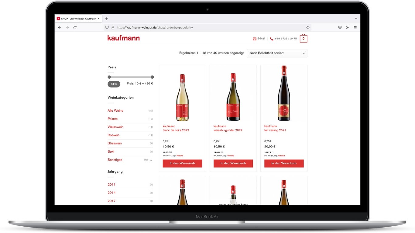 Weingut Kaufmann Social Media Konzept